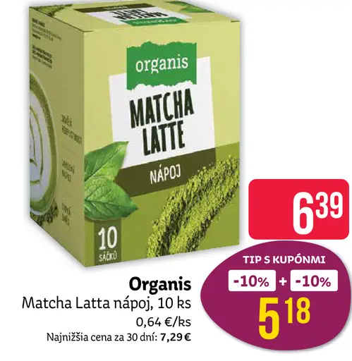 Organis Matcha Latte nápoj