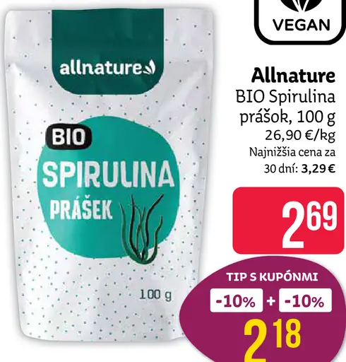 Allnature BIO Spirulina prášok