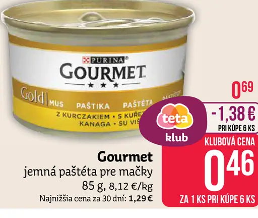 Gourmet jemná paštéta pre mačky