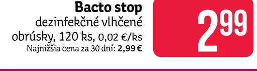 Bacto stop dezinfekčné vlhčené obrúsky