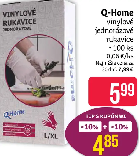 Q-Home vinylové jednorazové rukavice
