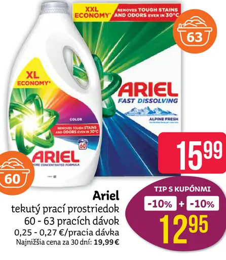 Ariel tekutý prací prostriedok