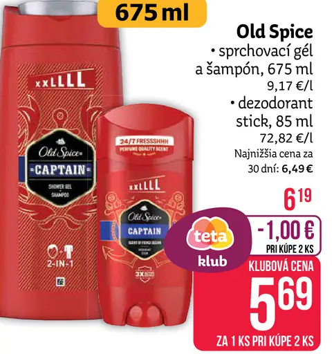 Old Spice sprchovací gél a šampón, dezodorant stick