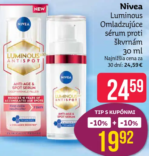 NIVEA Luminous Omladzujúce sérum proti škvŕn