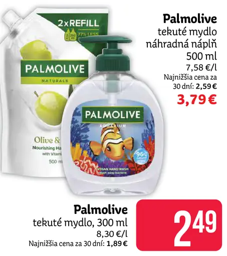 Palmolive tekuté mydlo náhradná náplň