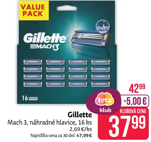 Gillette Mach 3 náhradné hlavice