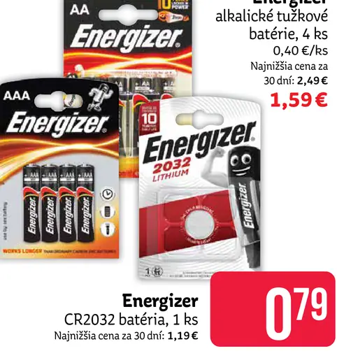 Energizer alkalické tužkové batérie