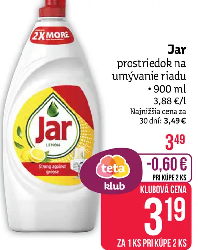 Jar prostriedok na umývanie riadu