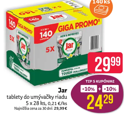 Jar Tablety do umývačky