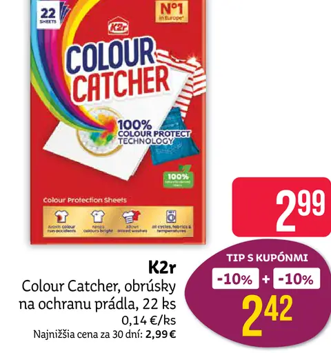 K2r Colour Catcher, obrúsky na ochranu prádla