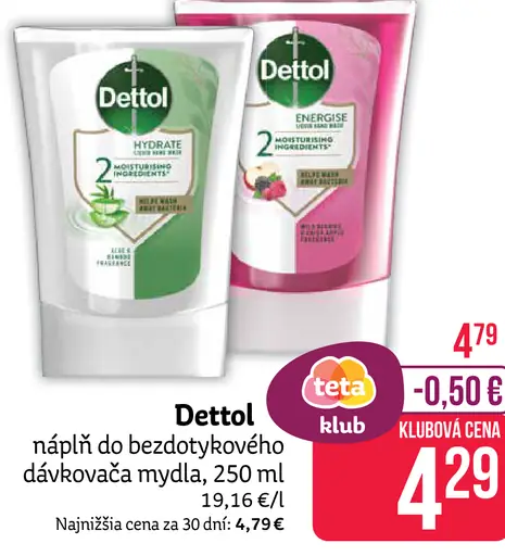 Dettol Tekuté mydlo náplň do bezdotykového dávkovača