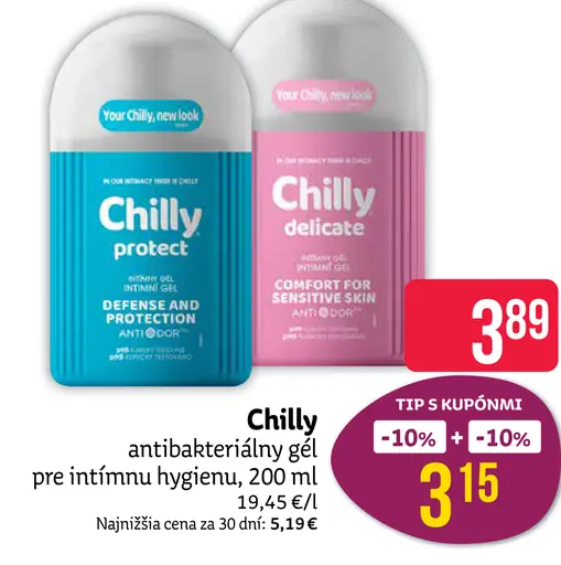 Chilly antibakteriálny gél pre intímnu hygienu