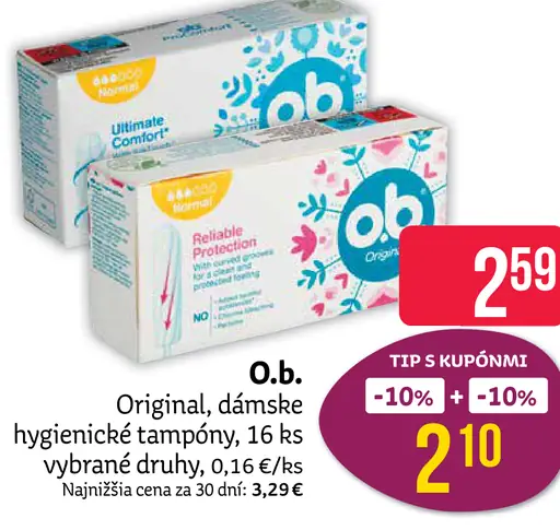 O.b. Original Dámske hygienické tampóny