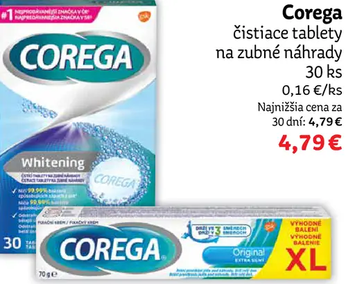 Corega čistiace tablety na zubné náhrady