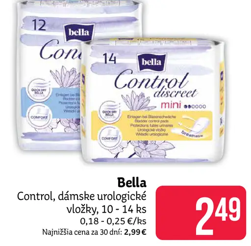 Bella Control, dámske urologické vložky