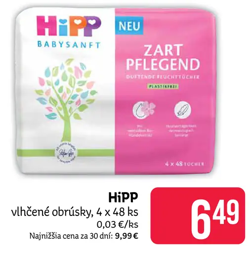 HiPP vlhčené obrúsky