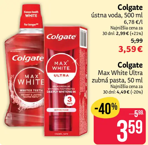 Colgate zubná pasta Max White Ultra