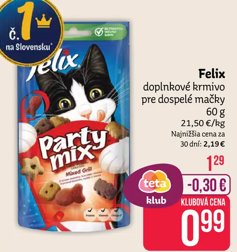 Felix party mix snack pre mačky