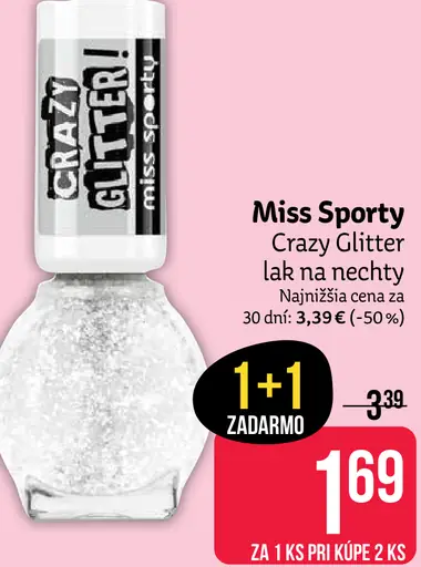 Miss Sporty Crazy Glitter lak na nechty