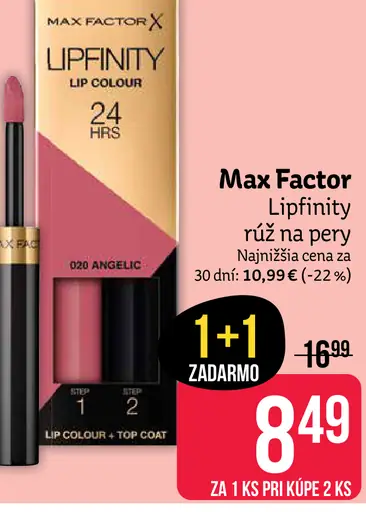 Max Factor Lipfinity tekutý rúž na pery