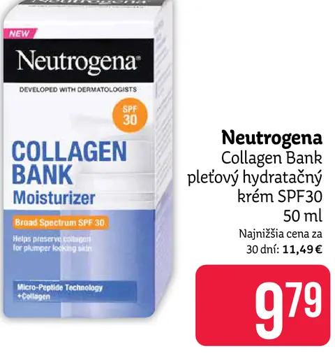 Neutrogena Collagen Bank pleťový hydratačný krém SPF30