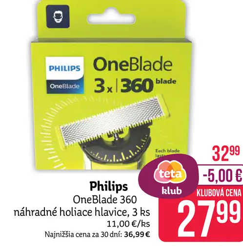 Philips OneBlade náhradné holiace hlavice