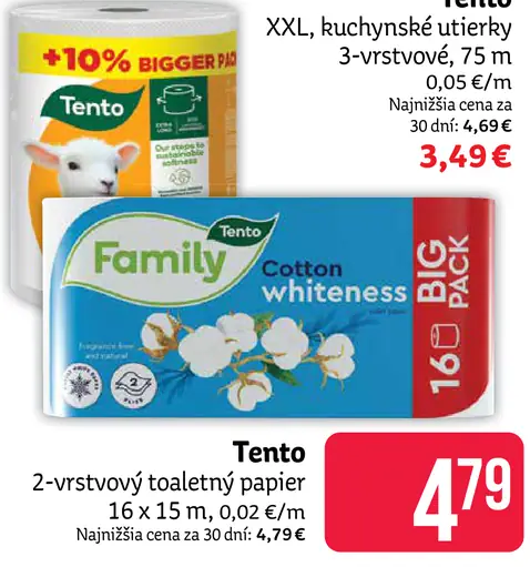 Tento toaletný papier 2-vrstvový