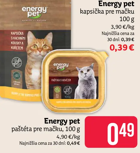 Energy pet paštéta pre mačku