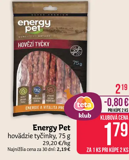 Energy Pet hovädzie tyčinky