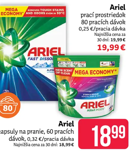 Ariel kapsuly na pranie