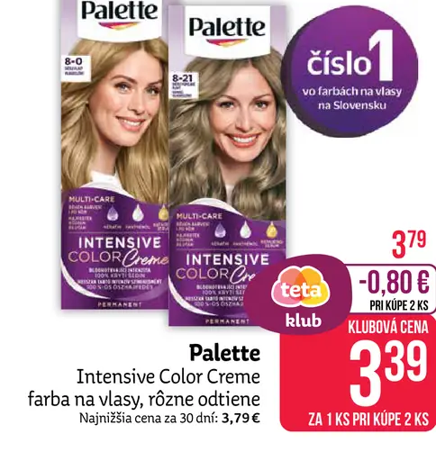 Palette Intensive Color Creme farba na vlasy nugát 6-65