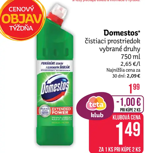 Domestos čistiaci prostriedok