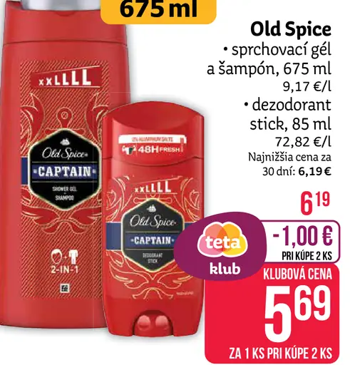 Old Spice sprchovací gél a šampón, dezodorant stick