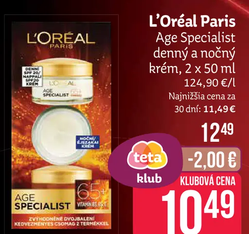 L'Oréal Paris Age Specialist 55 +, nočný krém