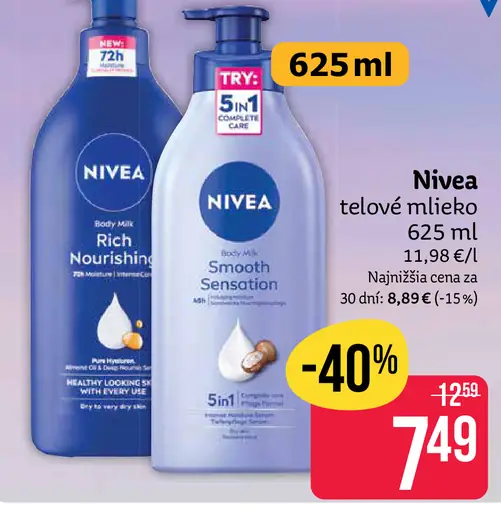 Nivea telové mlieko Rich Nourishing
