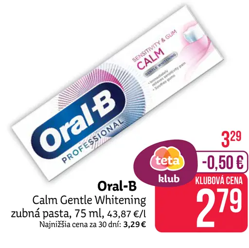 Oral-B Calm Gentle Whitening Zubná pasta