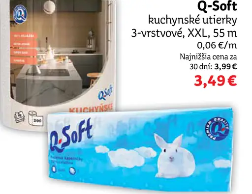 Q-Soft kuchynské utierky 3-vrstvové