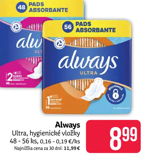 Always Ultra, hygienické vložky