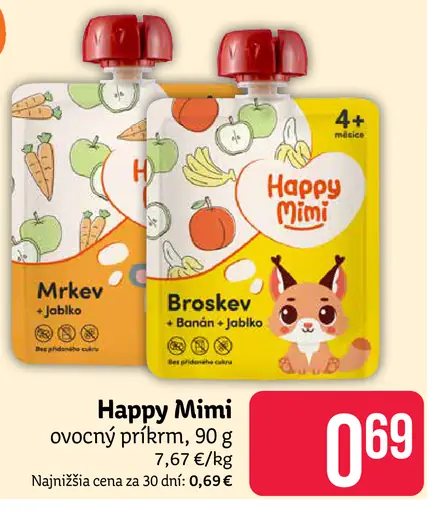 Happy Mimi ovocný príkrm Mrkva broskev banán jablko