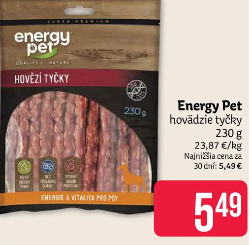 Energy Pet hovädzie tyčinky
