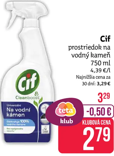Cif prostriedok na vodný kameň