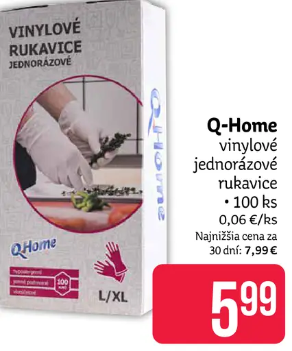 Q-Home vinylové jednorazové rukavice