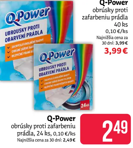 Q-Power obrúsky proti zafarbeniu prádla
