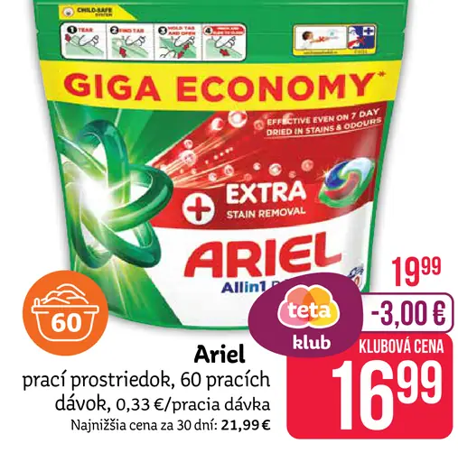 Ariel prací prostriedok