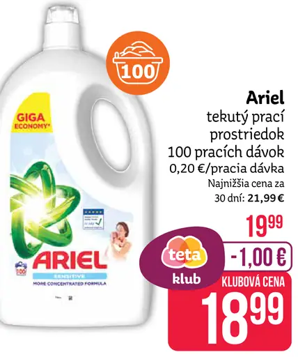 Ariel tekutý prací prostriedok