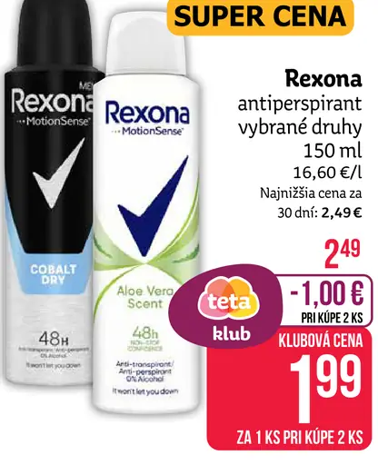 Rexona antiperspirant v spreji