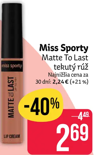 Miss Sporty Matte To Last tekutý rúž