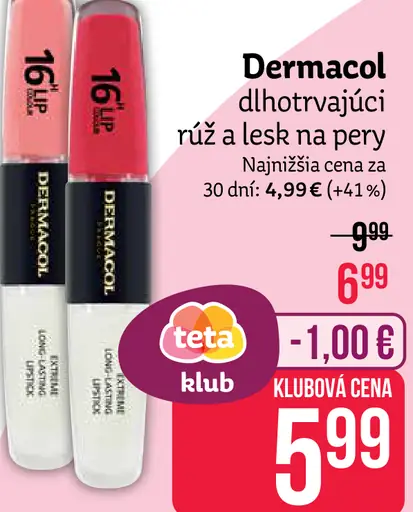 Dermacol dlhotrvajúci rúž a lesk na pery