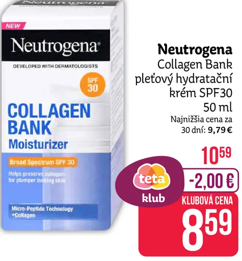 Neutrogena Collagen Bank pleťový hydratačný krém SPF30