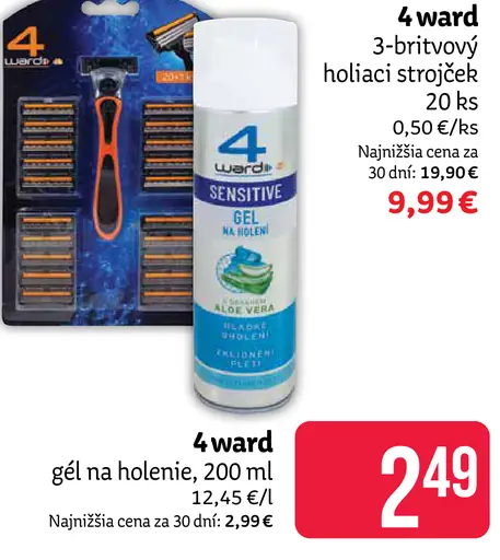 4 ward 3-britvový holiaci strojček